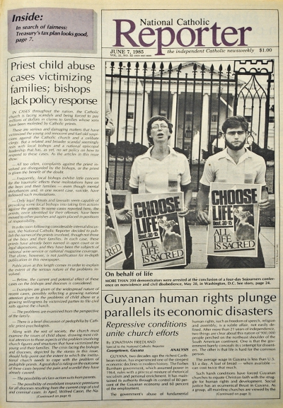 The cover of the June 7, 1985, issue of the National Catholic Reporter