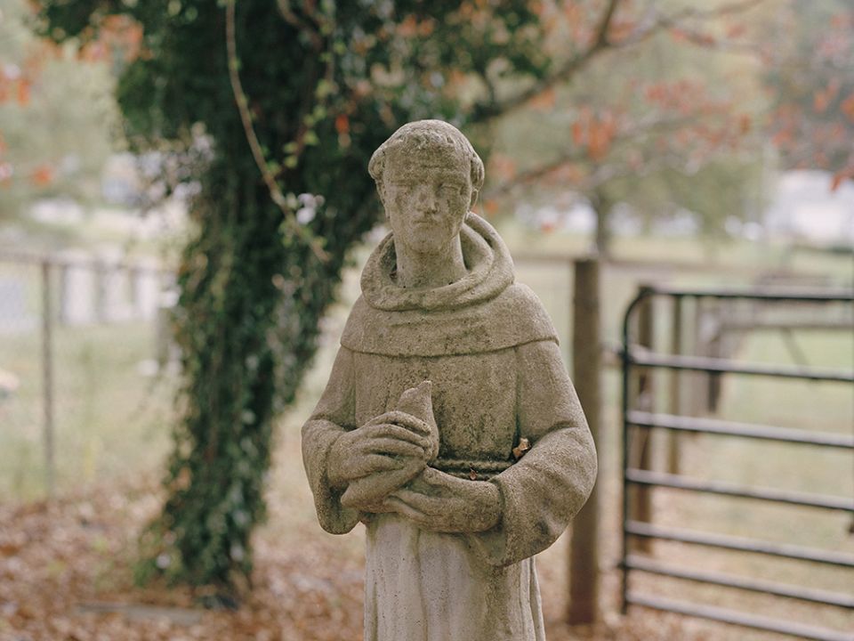 A statue of St. Francis of Assisi on a farm in Floyd, Virginia (CNS/Isabelle Baldwin)