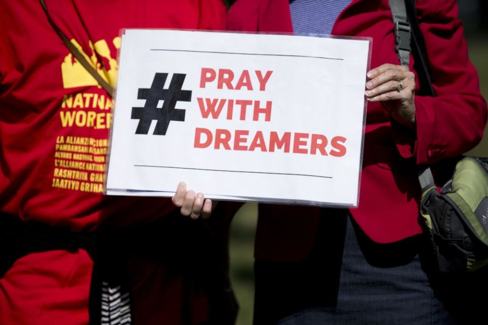Demonstrators attend a rally near the U.S. Capitol in Washington Sept. 26, 2017, calling for passage of the DREAM Act, which would have created a path to citizenship for "Dreamers," the beneficiaries of the Deferred Action for Childhood Arrivals