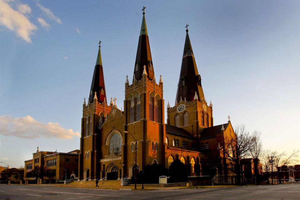 Holy Family Cathedral in downtown Tulsa, Okla.