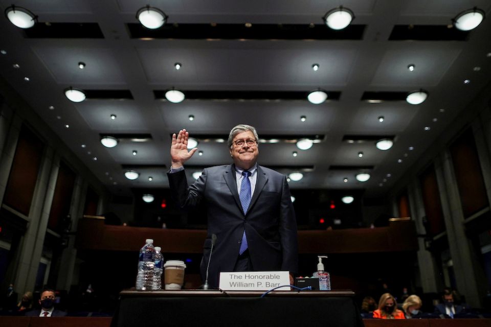 Attorney General William Barr is sworn in to testify before the House Judiciary Committee on Capitol Hill in Washington July 28. (CNS/Reuters/Chip Somodevilla)