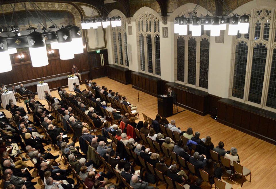 Richard Gaillardetz, Joseph Professor of Catholic Systematic Theology at Boston College, speaks during his "last lecture" on Sept. 23 in Boston College's Gasson Hall. (Courtesy of the Lonergan Institute at Boston College)