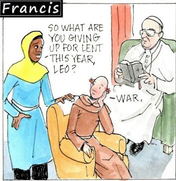 Francis, the comic strip: Gabby, Brother Leo and Francis talk about what they are giving up for Lent this year.