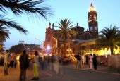 Eritreans gather in front of the Catholic cathedral in the capital of Asmara on the eve of Martyrs Day June 19. 