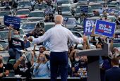 Democratic presidential nominee Joe Biden makes a campaign stop Oct. 27 in Atlanta. (CNS/Reuters/Brian Snyder)