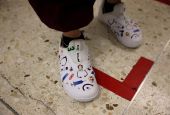 A nurse's shoes are seen in the COVID-19 intensive care unit at Providence St. Joseph Medical Center in Burbank, California, Nov. 19, 2020. (CNS/Reuters/Lucy Nicholson)