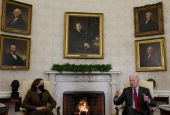 President Joe Biden and Vice President Kamala Harris are seen at the White House in Washington Feb. 1, 2022. (CNS photo/Leah Millis, Reuters)