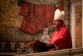 Bishop John O. Barres of Rockville Centre, N.Y., delivers the homily at the 70th annual Red Mass at the Cathedral of St. Matthew the Apostle in Washington Oct. 2, 2022