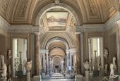The entrance to the Chiaramonti gallery in the Vatican Museums in 2020