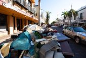 The downtown and waterfront areas of Fort Myers, Fla., show damage from the wind and storm surge Oct. 5, 2022, following Hurricane Ian. (CNS photo/Tom Tracy)
