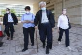 Cardinal Joseph Zen leaves from the West Kowloon Magistrates' courts in Hong Kong on Monday, Sept. 26, 2022. 