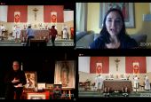 Images from the "Open All Hearts/Abre Todos Los Corazones" vigil, including, clockwise from top right: Washington State Sen. Rebecca Saldaña, Jesuit Fr. Elías Puentes (at lectern) and Jesuit Fr. John Whitney (Screenshots from YouTube/St. Joseph Parish)