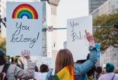 "You belong!" LGBT signs (Unsplash/Aiden Craver)